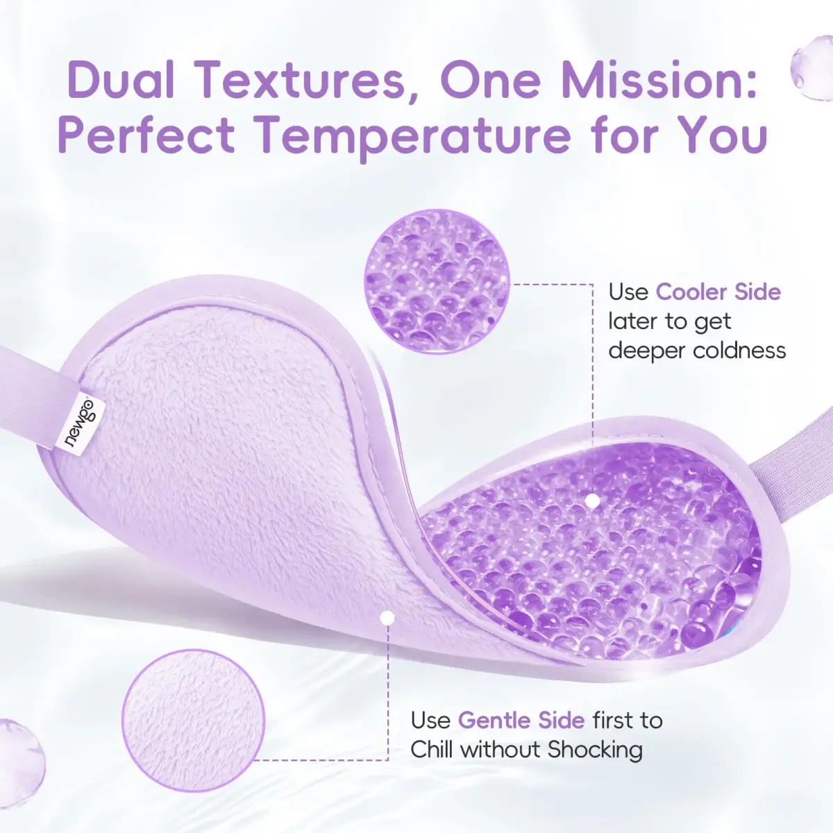 NEWGO Purple Cooling Eye Mask (1 Pack) - Reusable Gel Ice Pack for Puffy Eyes & Migraine Relief - view 4