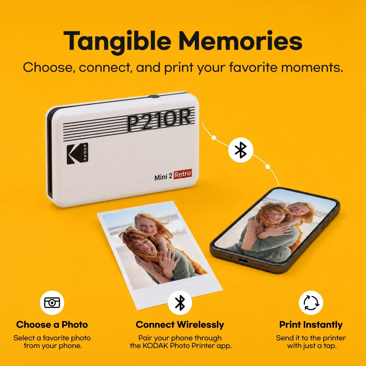 KODAK Mini 2 Retro Portable Photo Printer - White, Includes 38 Photo Sheets - view 4