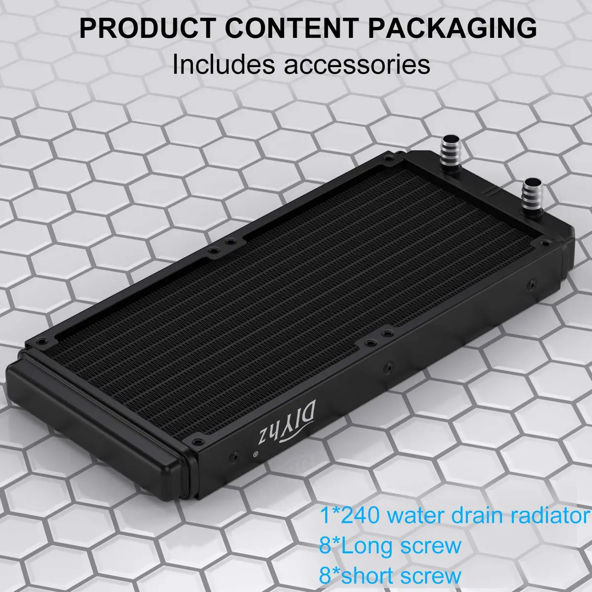 DIYhz Water Cooling Radiator 240mm Aluminum Heat Exchanger | High Performance CPU Liquid Cooler - view 3