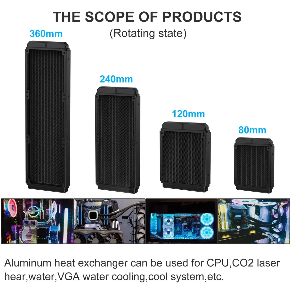 DIYhz Water Cooling Radiator 240mm Aluminum Heat Exchanger | High Performance CPU Liquid Cooler - view 4