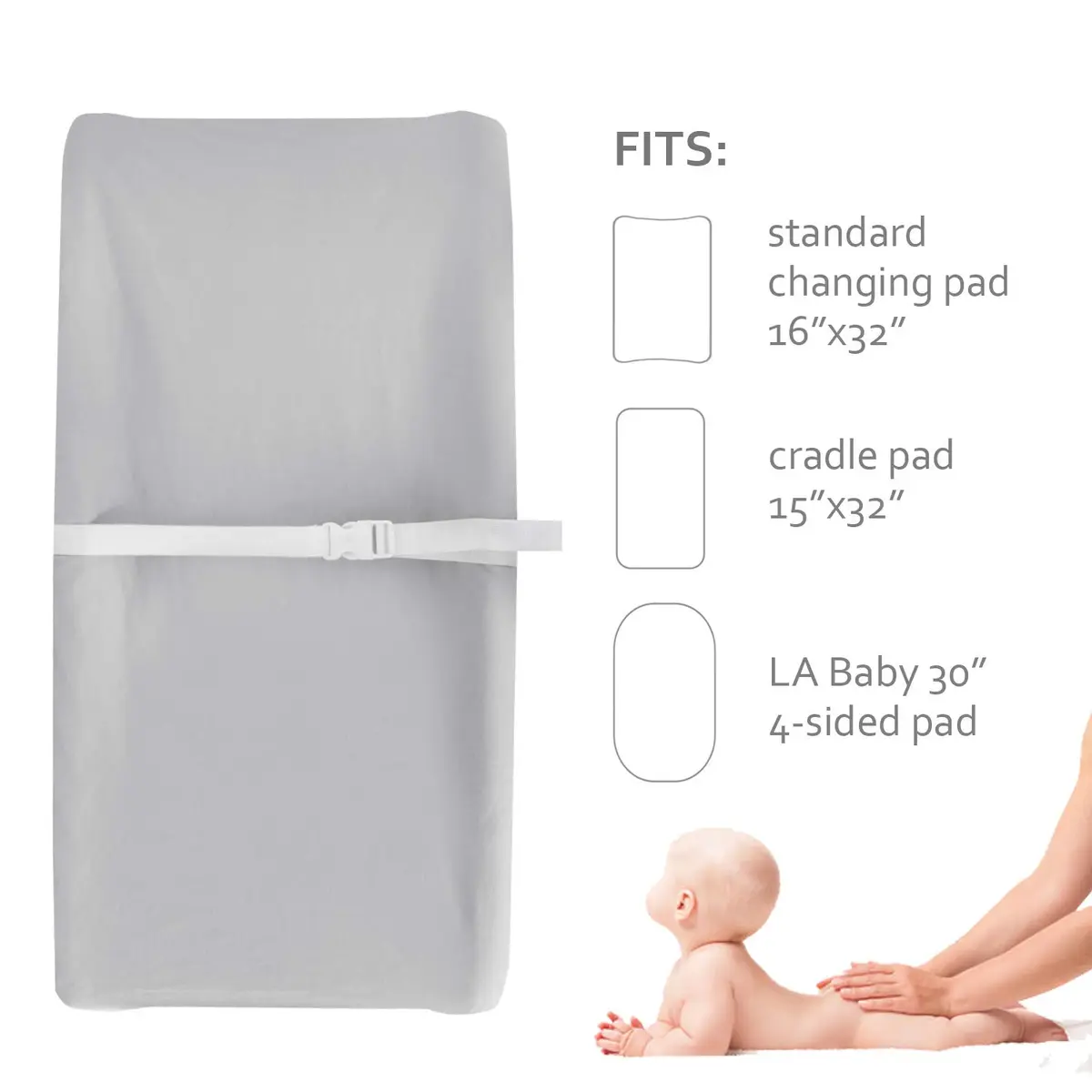 Moonsea Changing Pad Covers for Boys Girls | Unisex Cotton 32" x 16" x 5" | Soft & Breathable - view 5