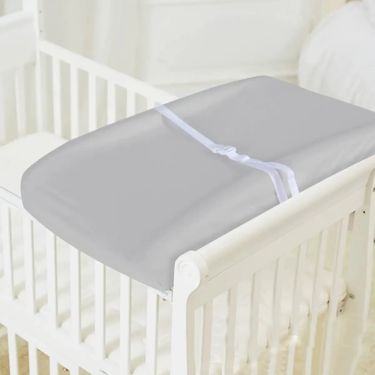 Moonsea Grey Cotton Changing Pad Cover (32" x 16") - Soft, Breathable, Hypoallergenic - view 4
