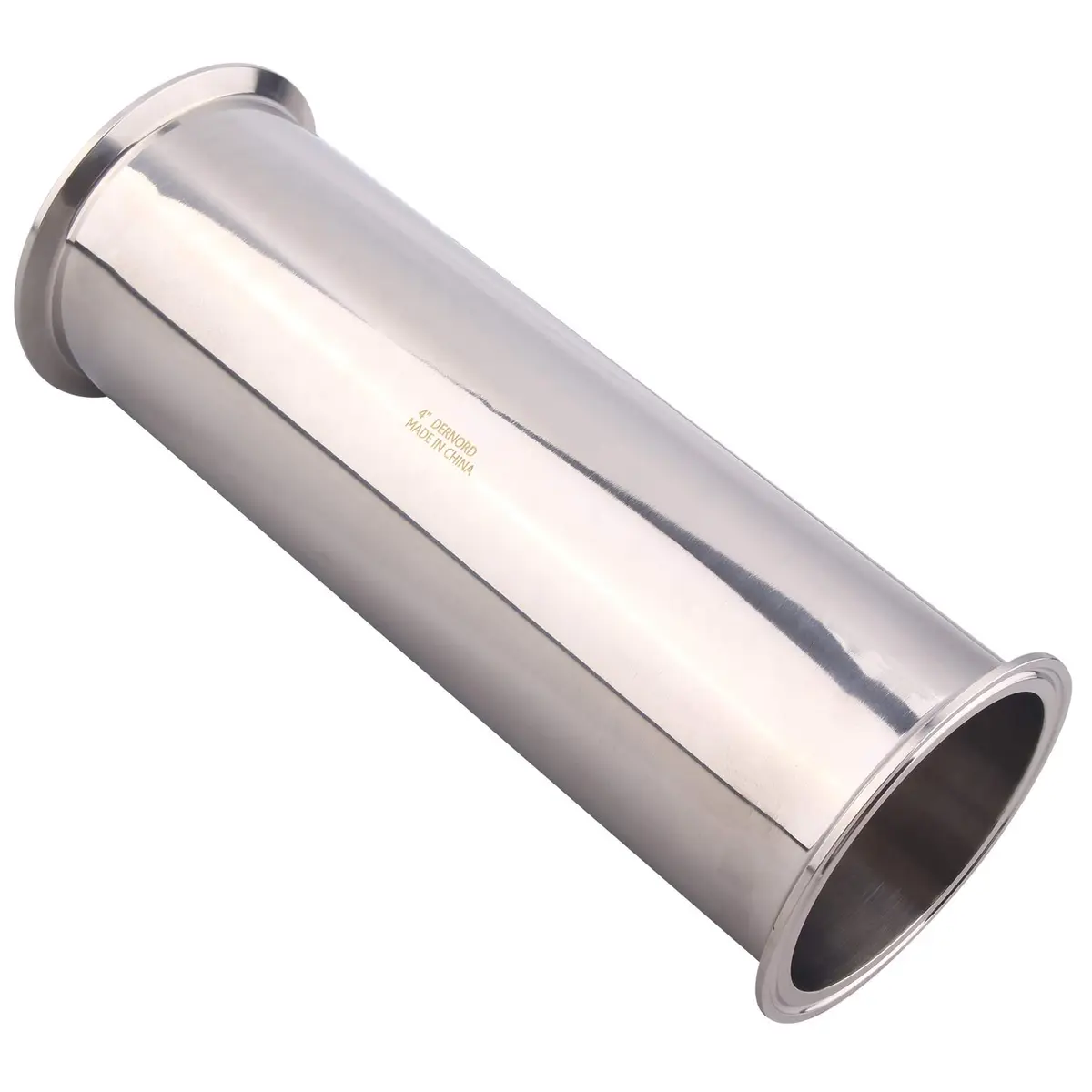 DERNORD Sanitary Spool Tube 12 Inch Stainless Steel Seamless with Clamp Ends | 4" Tri Clamp Flange - view 2