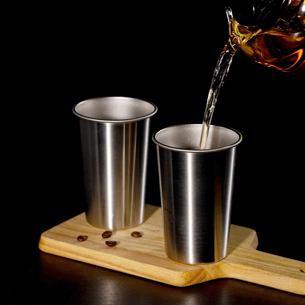 MEWAY Stainless Steel Cups 16oz | Stackable Durable Metal Cups for Travel & Camping - view 5