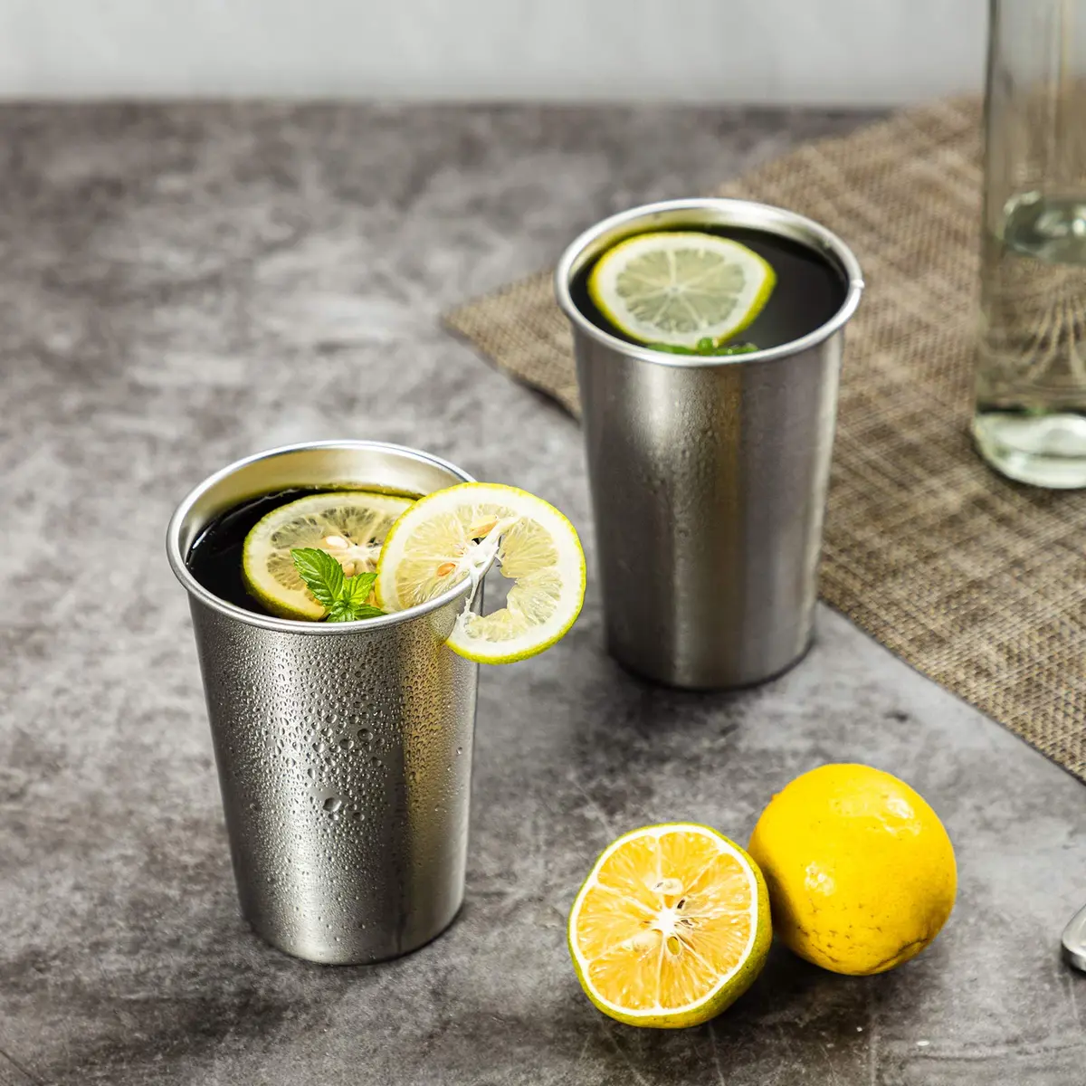 MEWAY Stainless Steel Cups 16oz | Stackable Durable Metal Cups for Travel & Camping - view 4