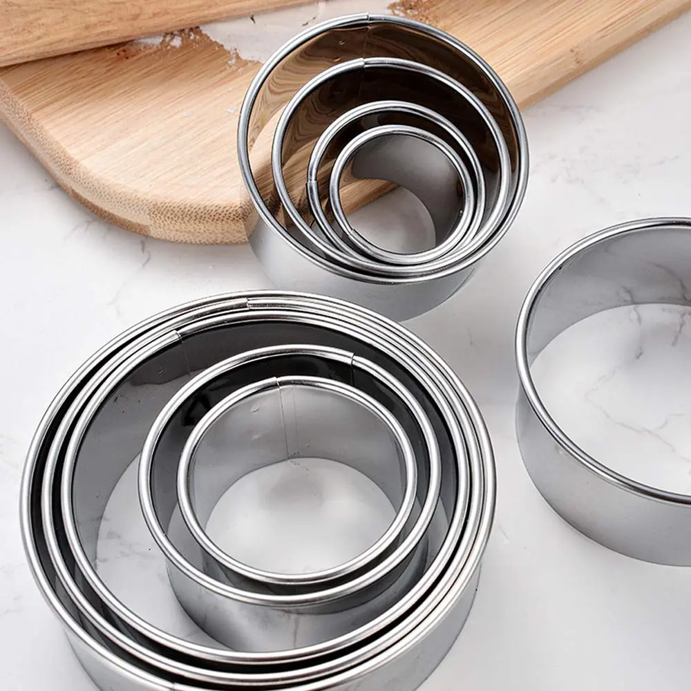 RIHAI Stainless Steel Round Cookie Cutter Set, 12 Pieces | Durable, Rust-Resistant Baking Tools - view 4