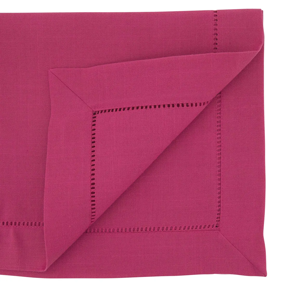 SARO LIFESTYLE Classic Hemstitch Table Runner 40cm x 183cm | Elegant Everyday Table Runner with Textured Fabric and Hemstitched Border - view 2