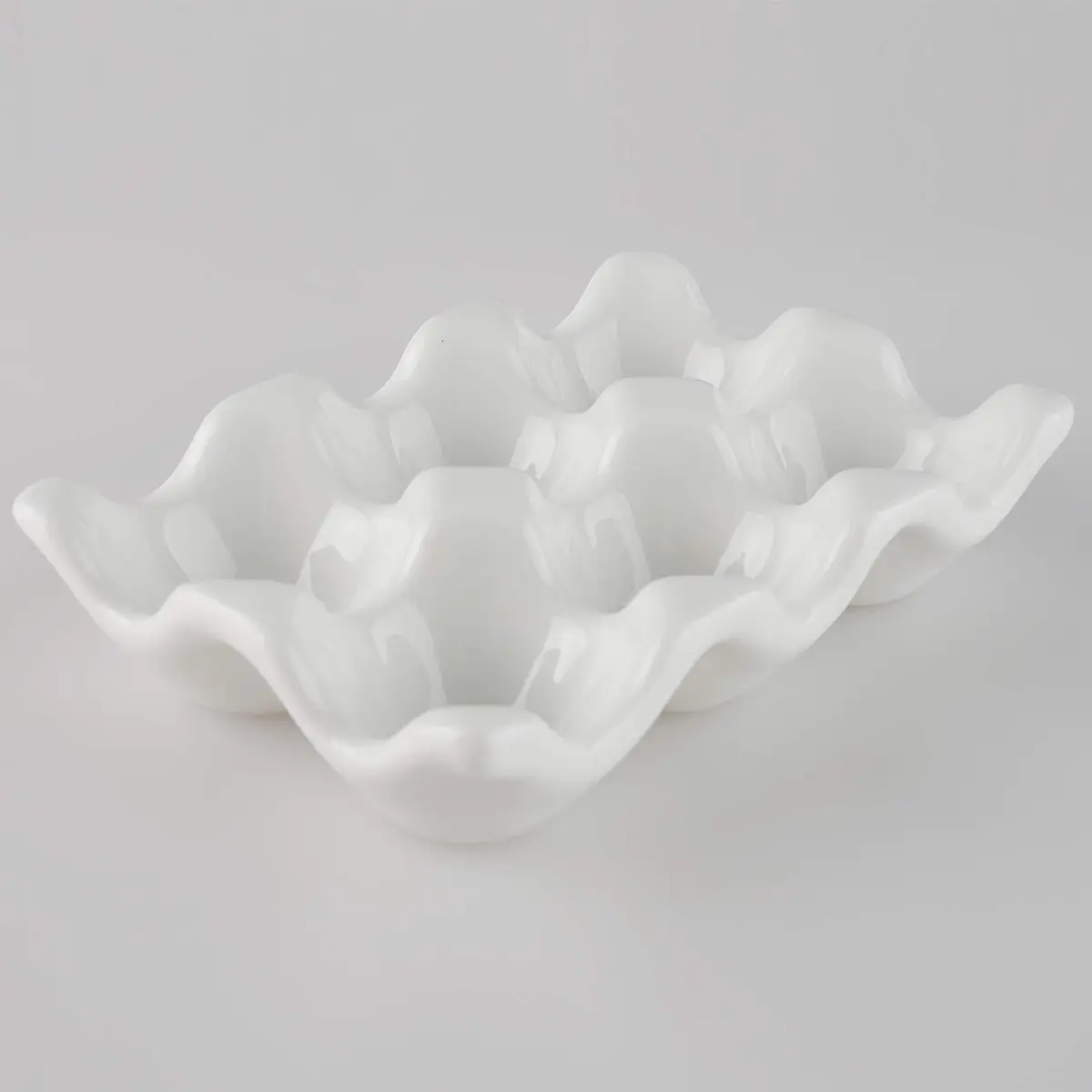 forkmannie Ceramic Egg Holder 6 Cups | Modern Kitchen Storage & Egg Organizer - view 2