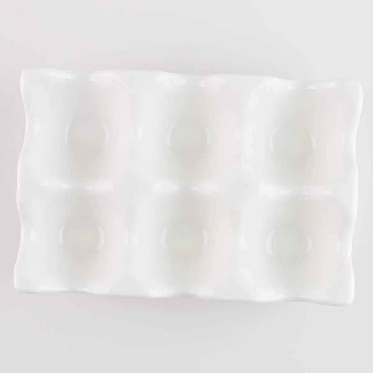 forkmannie Ceramic Egg Holder 6 Cups | Modern Kitchen Storage & Egg Organizer - view 4