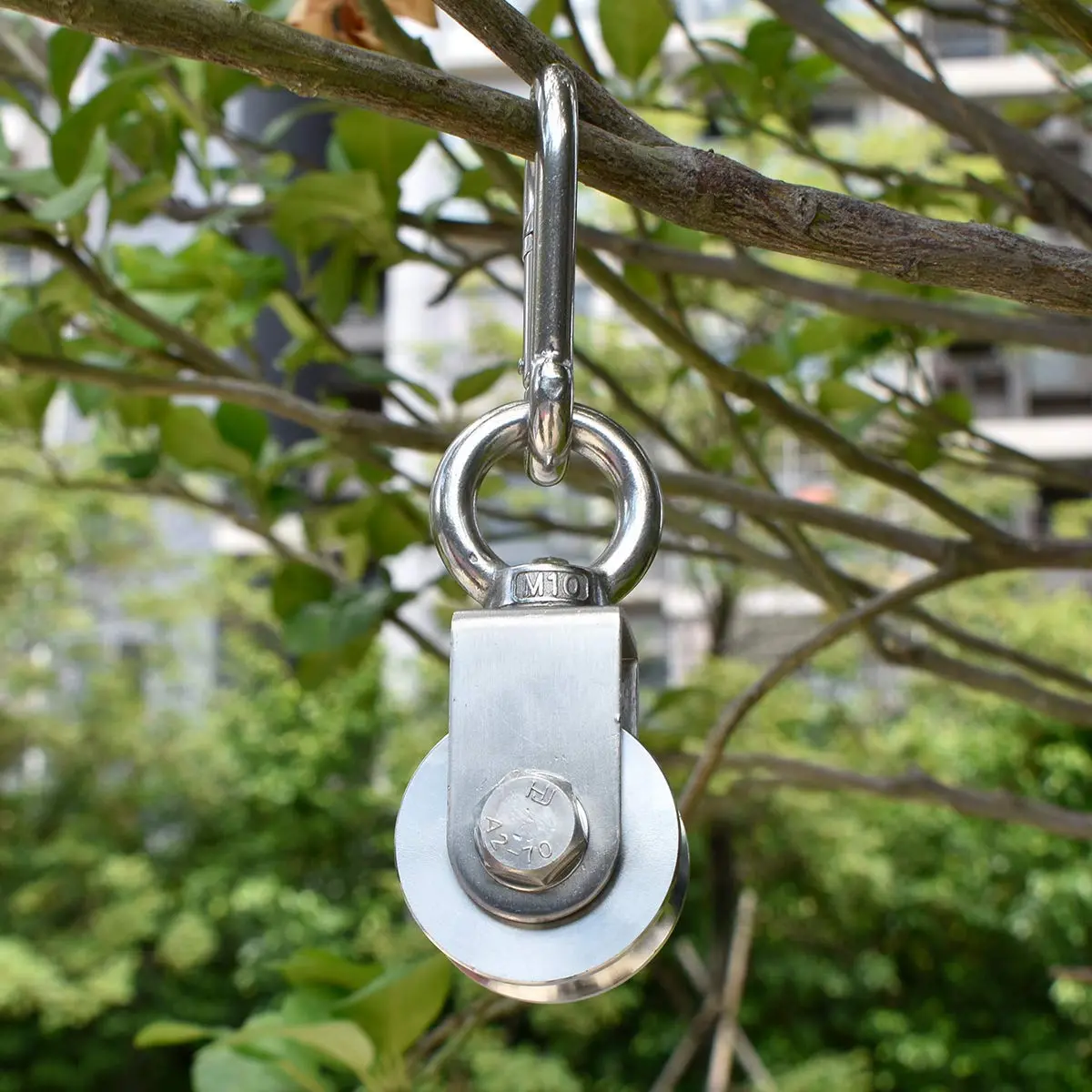 Penkwiio Single Pulley Block 107mm Stainless Steel 360° Rotation Heavy Duty for Rope Loading - view 6
