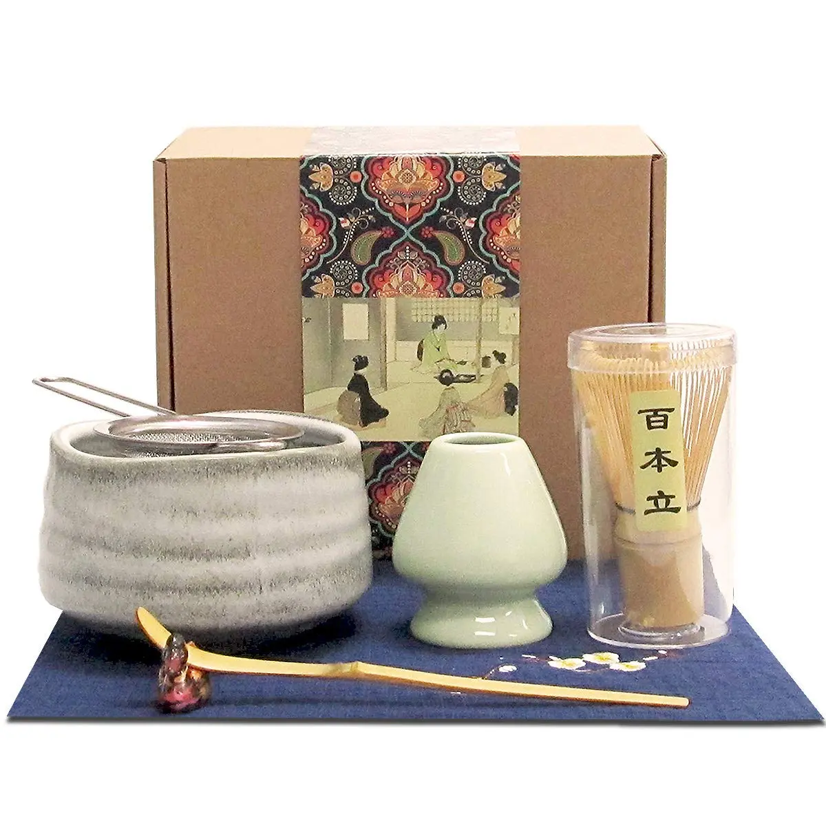 Artcome Matcha Tea Set, 7 Pcs | Traditional Japanese Ceremony Kit with Bamboo & Ceramic Tools - main product image
