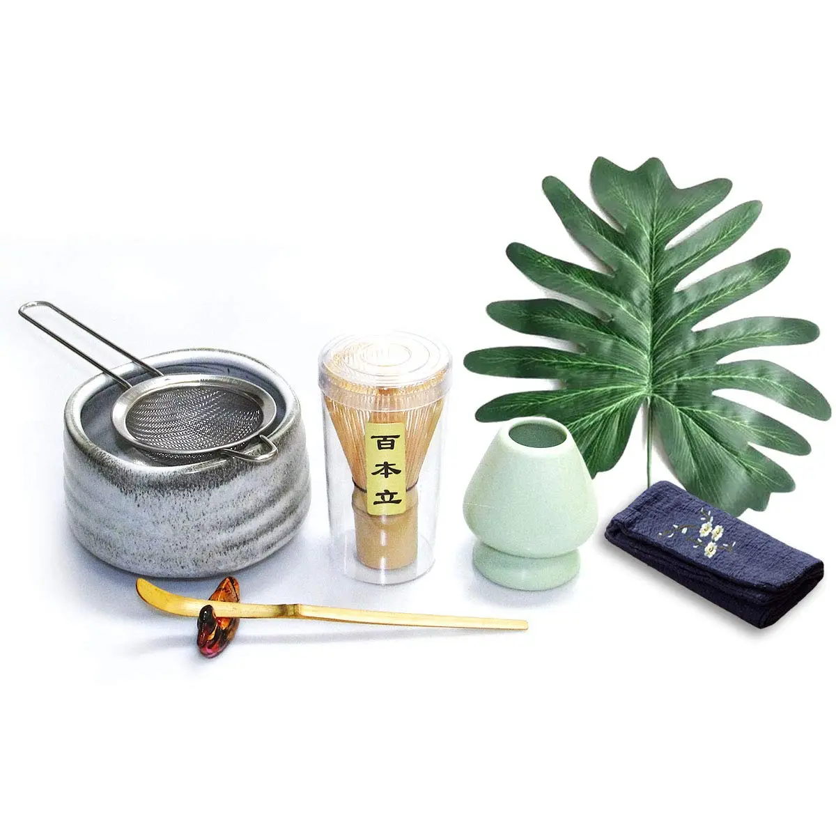 Artcome Matcha Tea Set, 7 Pcs | Traditional Japanese Ceremony Kit with Bamboo & Ceramic Tools - view 6