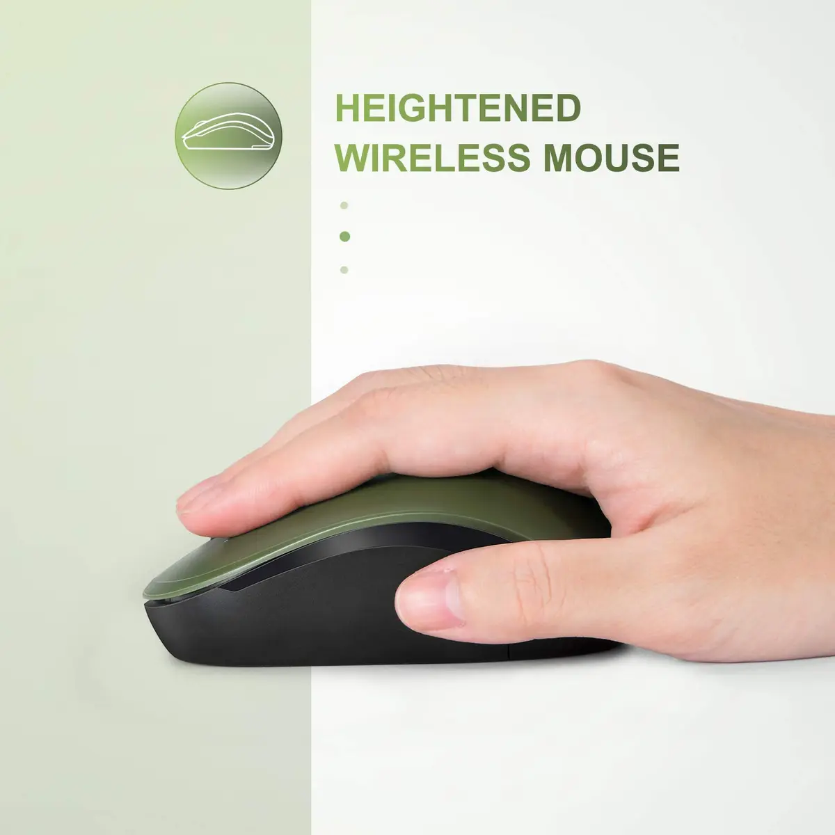 seenda Wireless Mouse for Laptop 2.4G Noiseless Green & Black | Compact, Quiet, 24-Month Battery - view 4
