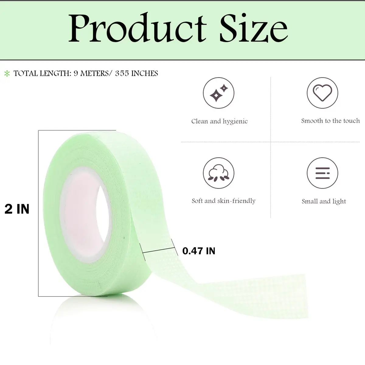 JASSINS Green Adhesive Tape 6 Rolls | Breathable & Skin-Friendly for Eyelash Extensions - view 5