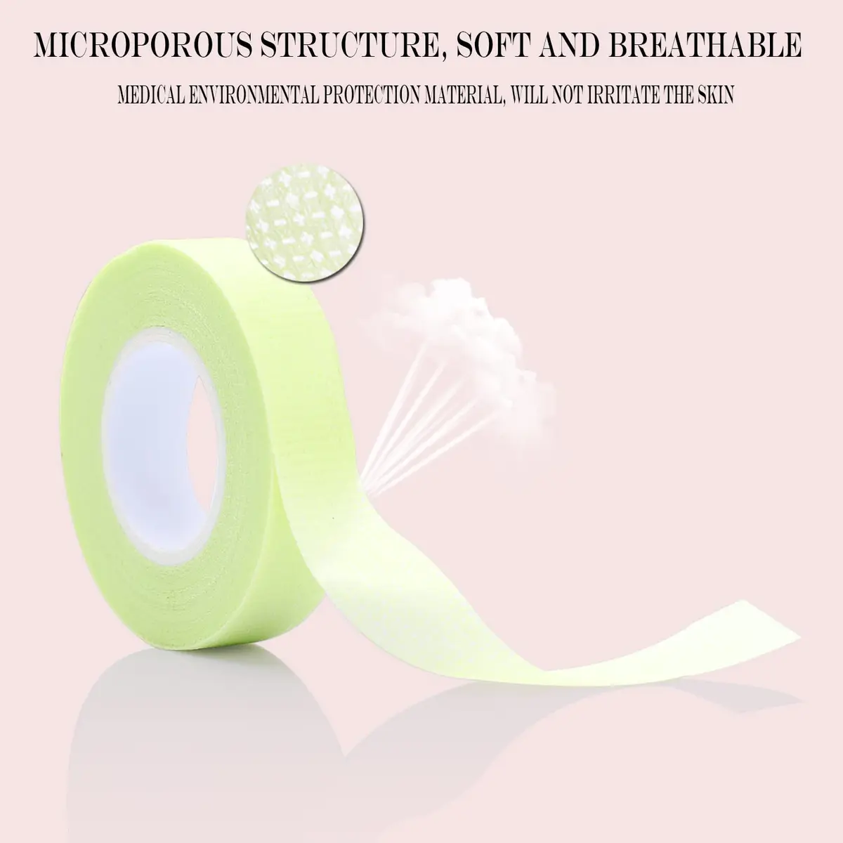 JASSINS Green Adhesive Tape 6 Rolls | Breathable & Skin-Friendly for Eyelash Extensions - view 2