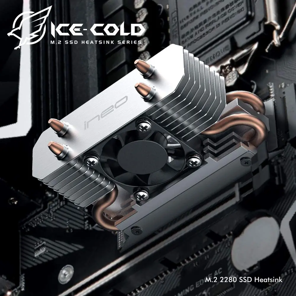 ineo M.2 2280 PCIe 5 SSD Rocket Heatsink with Cooling Fan M3 | High-Speed NVMe SSD Cooling for Desktops - view 8