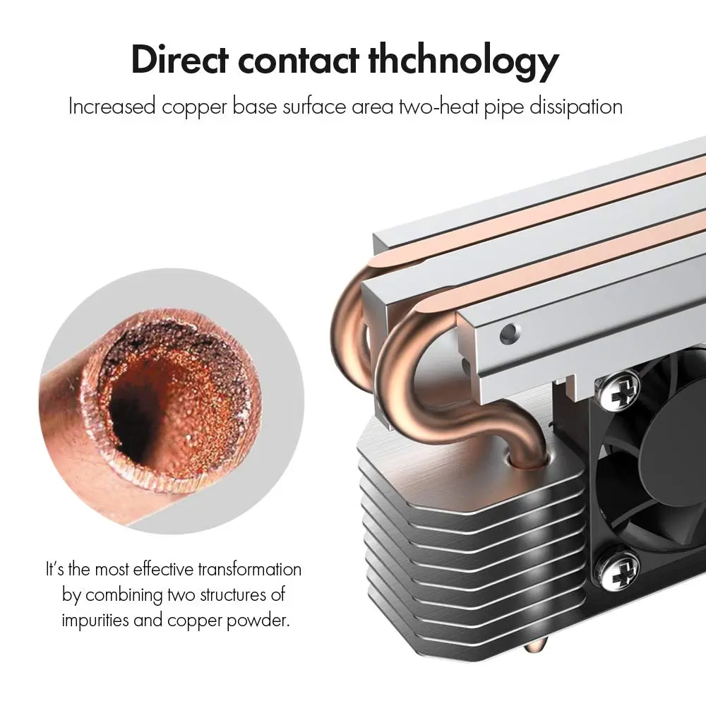 ineo M.2 2280 PCIe 5 SSD Rocket Heatsink with Cooling Fan M3 | High-Speed NVMe SSD Cooling for Desktops - view 3