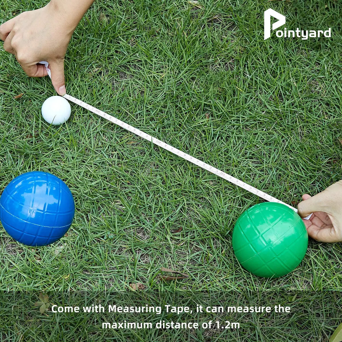 Pointyard 90mm Bocce Ball Set, 8 Premium PE Balls & Pallino Outdoor Game | All-Weather Lawn Game for 2-8 Players - view 6