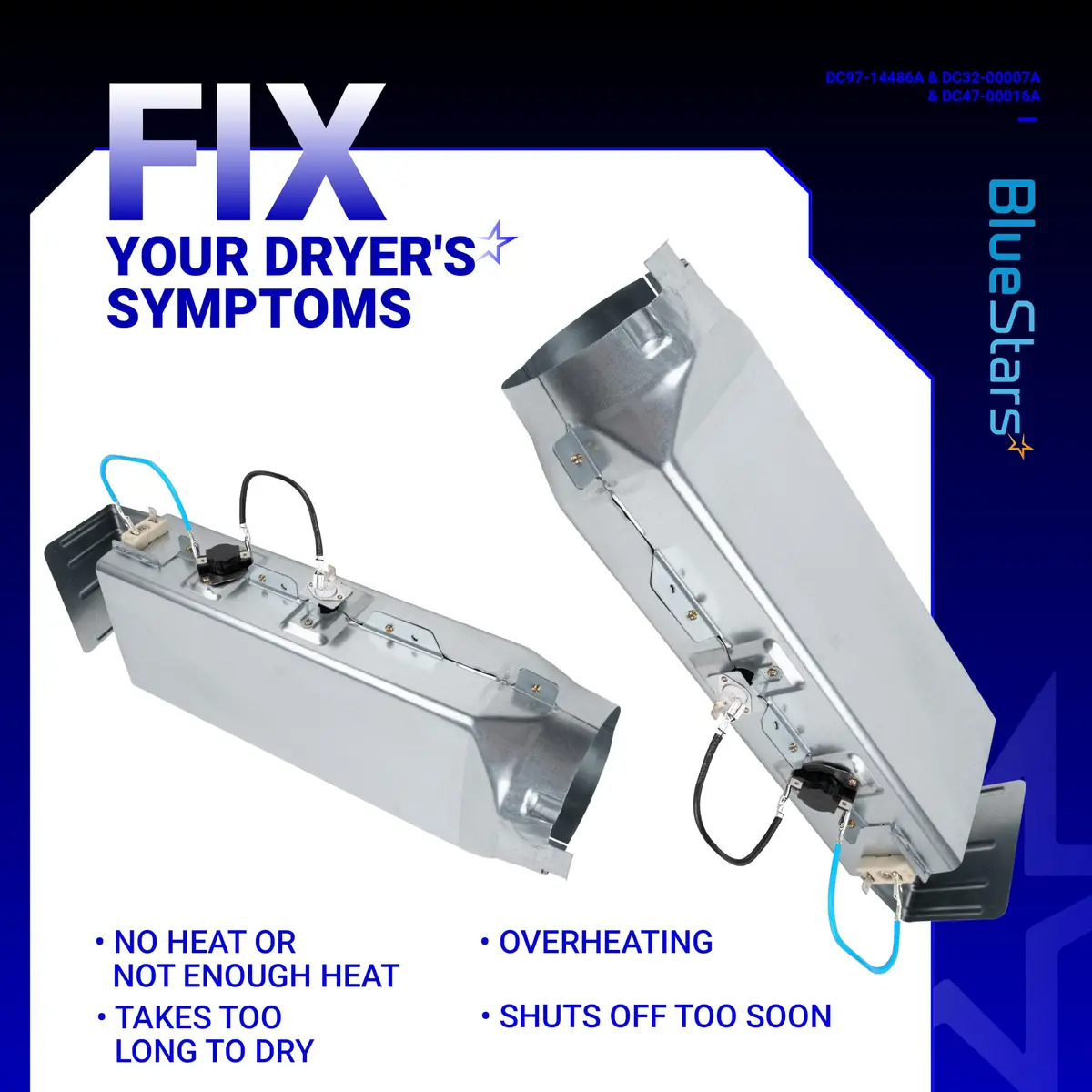 [BlueStars] Upgraded Dryer Heating Element Kit for Samsung & Kenmore | Exact Fit & Durable (70-120 chars) - view 6