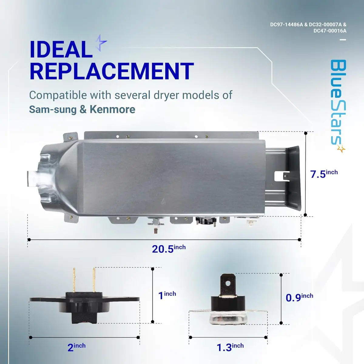 [BlueStars] Upgraded Dryer Heating Element Kit for Samsung & Kenmore | Exact Fit & Durable (70-120 chars) - view 3