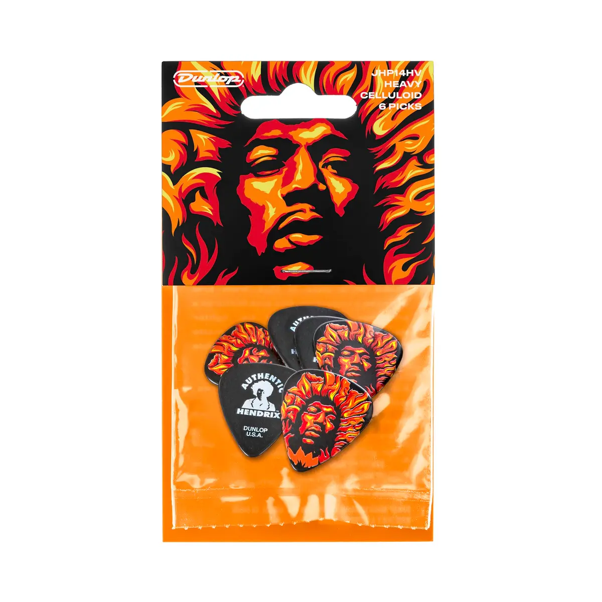 Jim Dunlop Hendrix Voodoo Fire - 6 Genuine Celluloid Picks | Iconic Guitar Accessory for Hendrix Fans - view 4