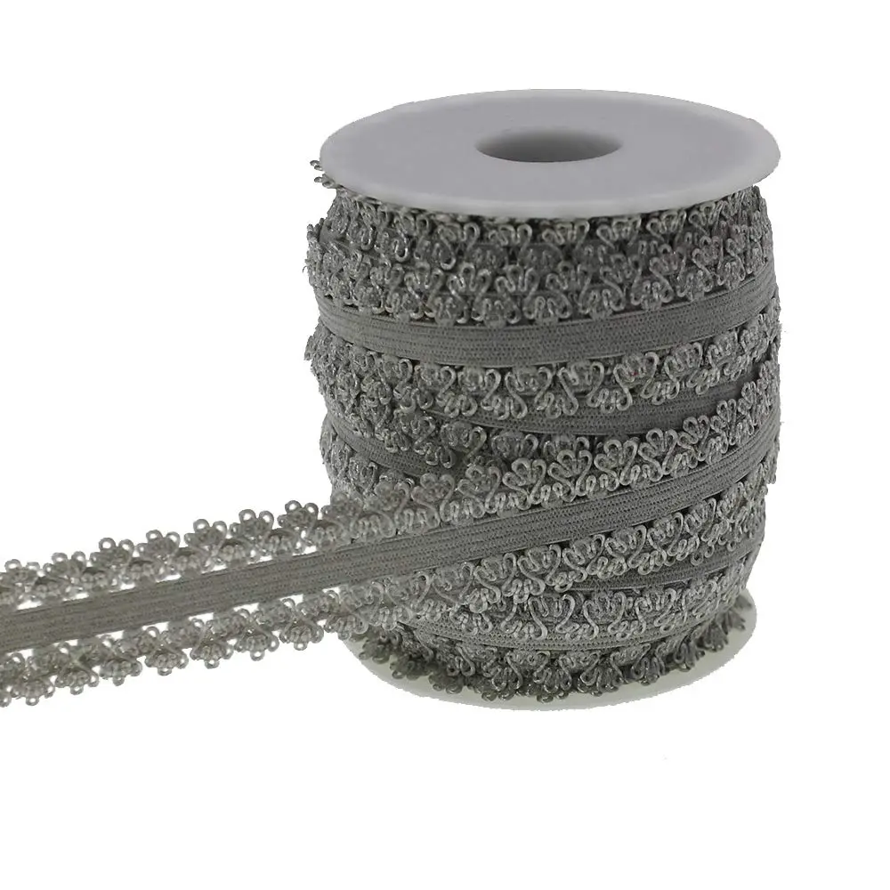 PAMIR TONG 3/4" Gray Elastic Lace Trim 16yd for Headband Sewing | Soft, Stretchy & Perfect for DIY Crafts - main product image