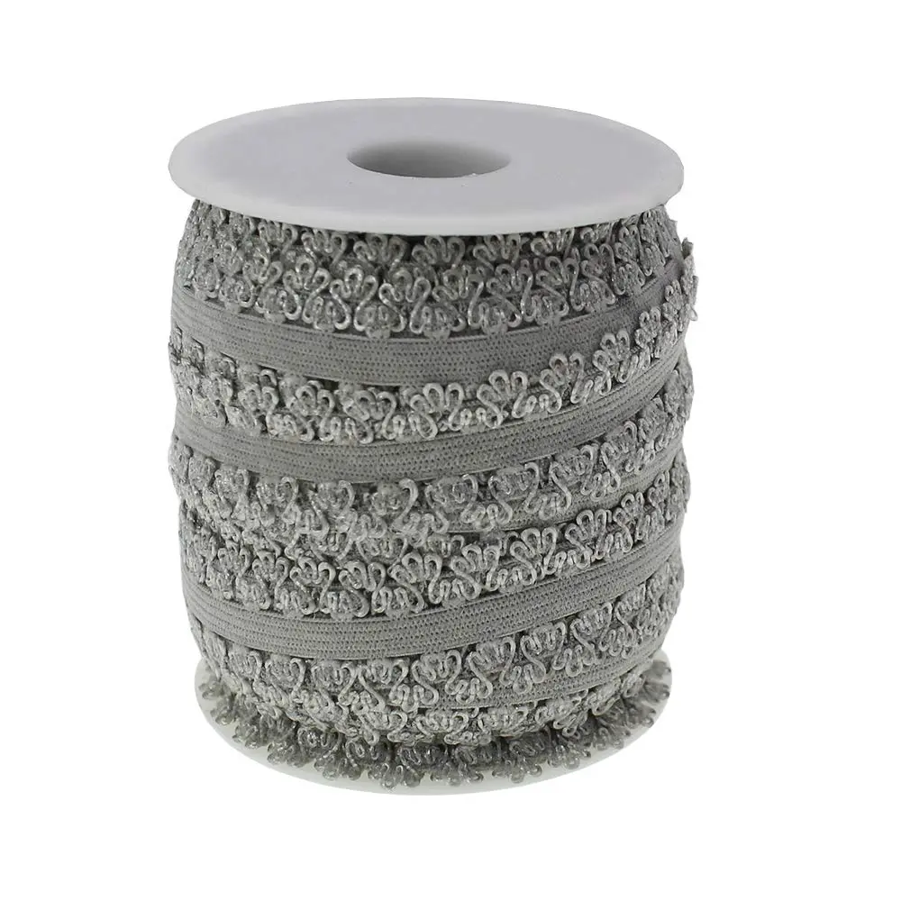 PAMIR TONG 3/4" Gray Elastic Lace Trim 16yd for Headband Sewing | Soft, Stretchy & Perfect for DIY Crafts - view 2