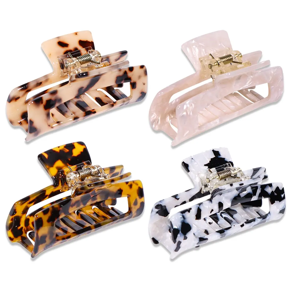 Magicsky Hair Claw Clips for Women Thick & Thin Hair | Elegant Tortoise Shell, 4 Pack - main product image