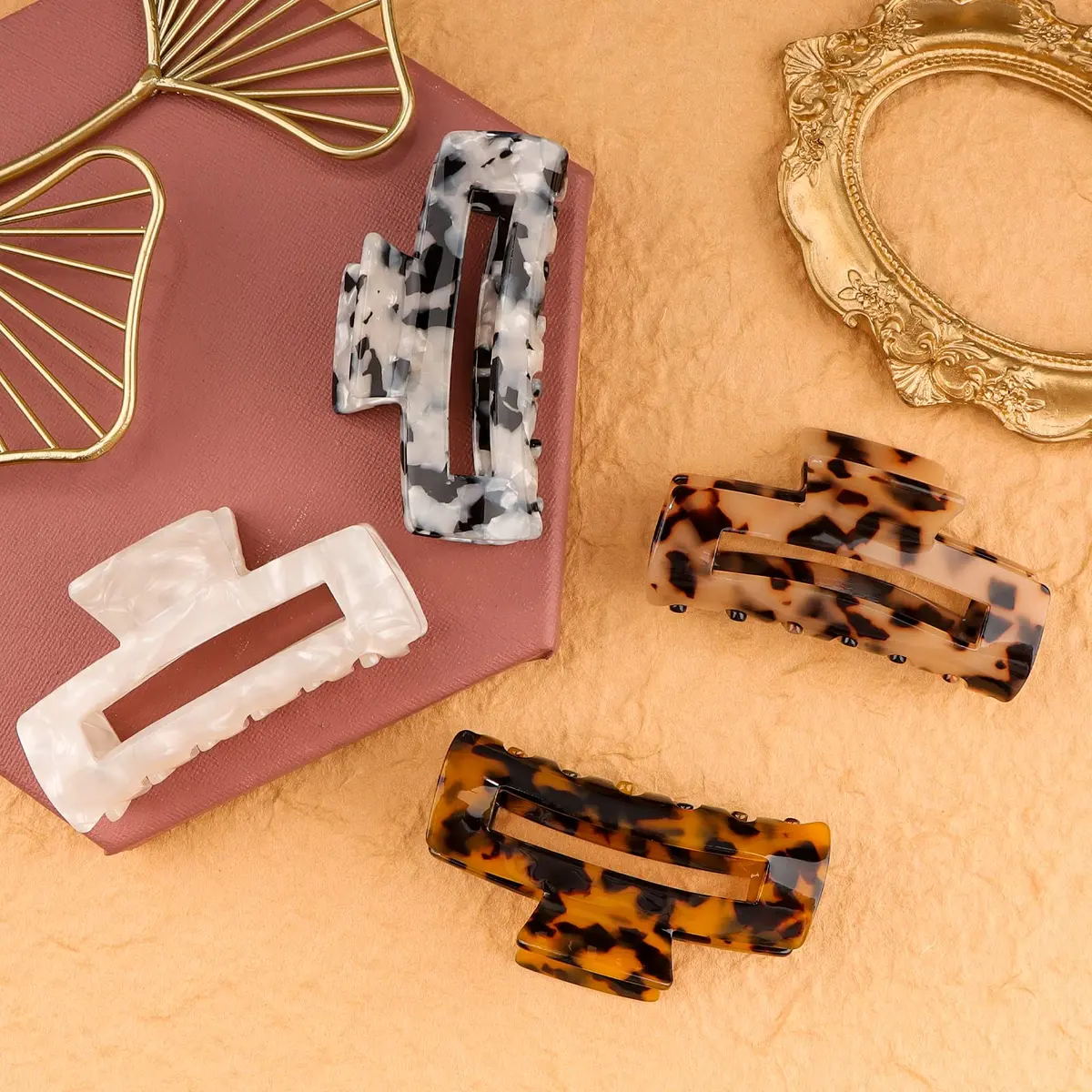 Magicsky Hair Claw Clips for Women Thick & Thin Hair | Elegant Tortoise Shell, 4 Pack - view 6