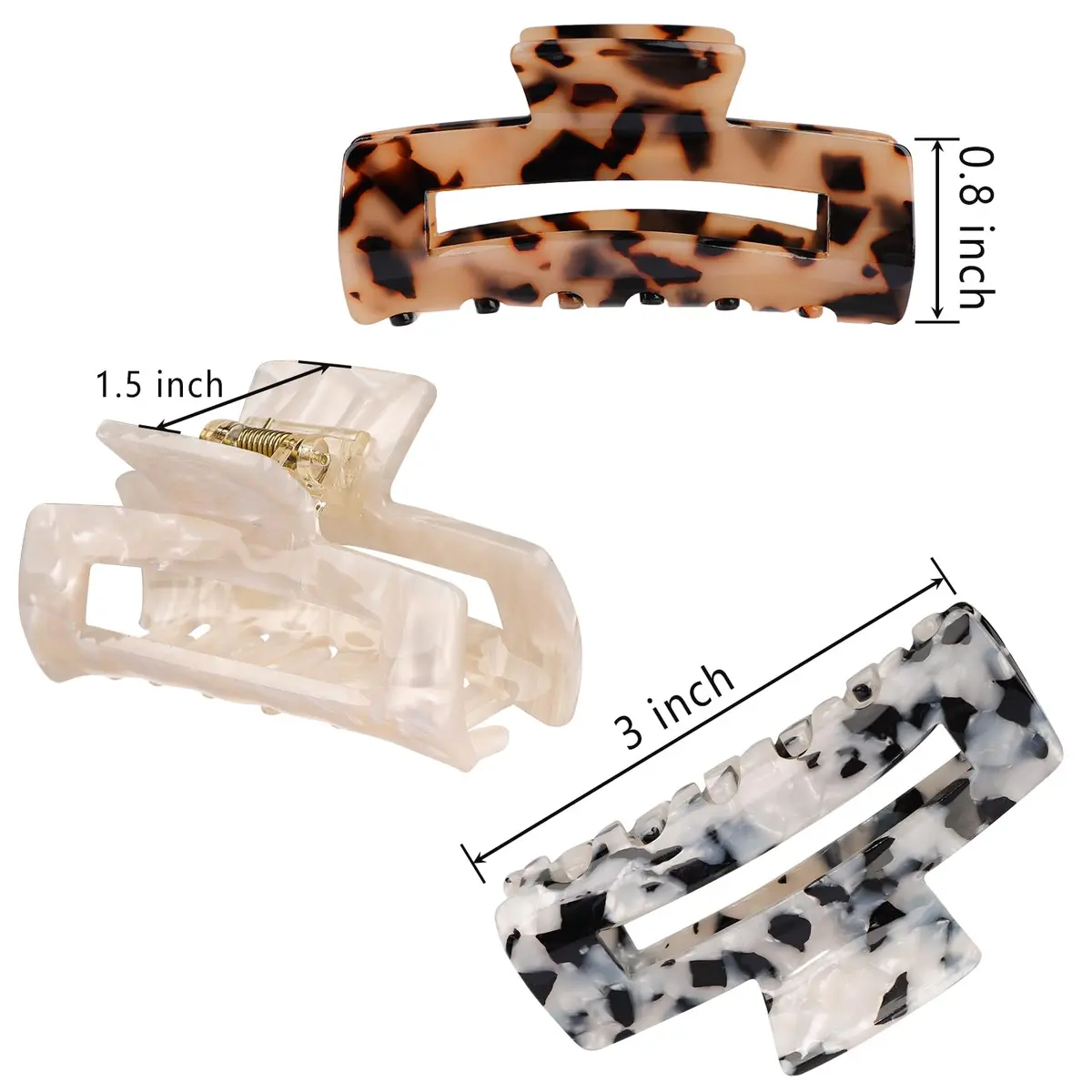 Magicsky Hair Claw Clips for Women Thick & Thin Hair | Elegant Tortoise Shell, 4 Pack - view 2