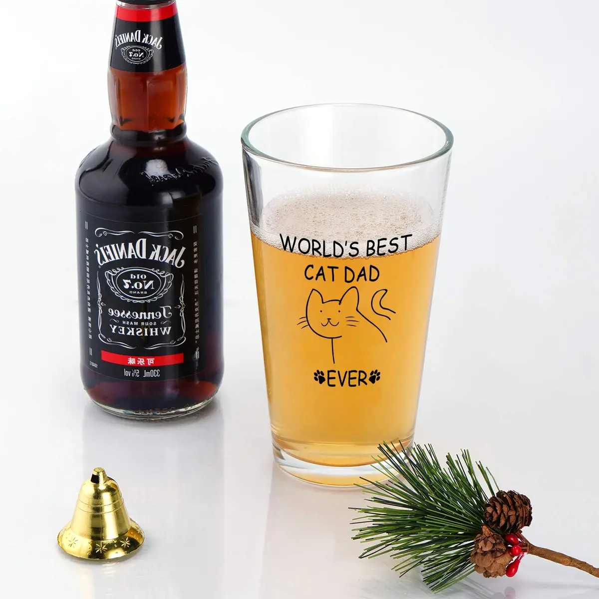 Futtumy World’s Best Cat Dad Ever Beer Glass, 15 Oz | Funny Cat Lover Gift for Father’s Day & Christmas - view 4