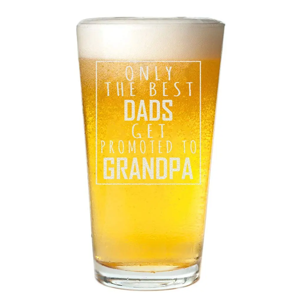 Veracco 16 oz (473 ml) Beer Pint Glass | Funny Grandpa Promotion Announcement Gift - main product image