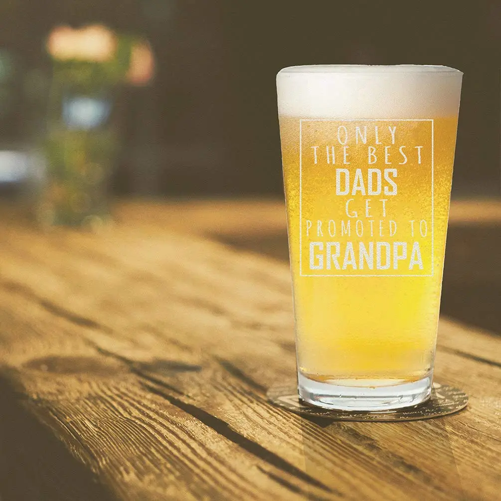 Veracco 16 oz (473 ml) Beer Pint Glass | Funny Grandpa Promotion Announcement Gift - view 5