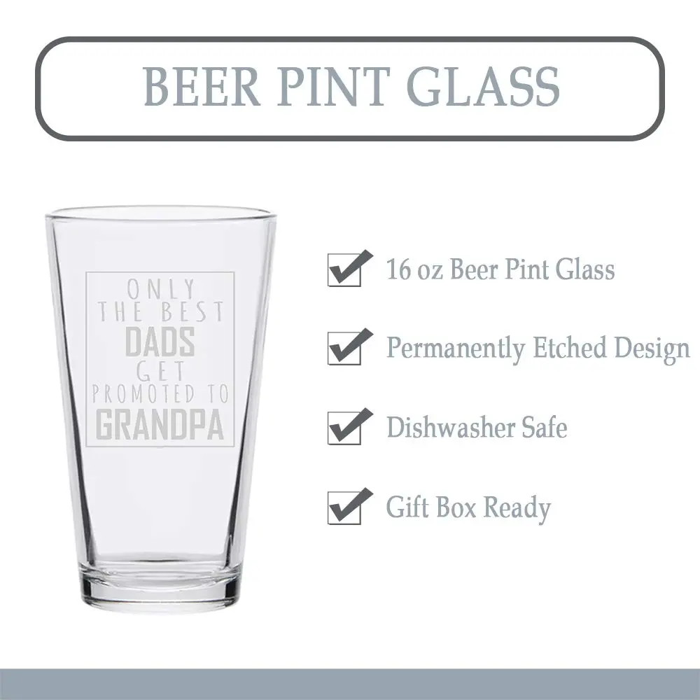 Veracco 16 oz (473 ml) Beer Pint Glass | Funny Grandpa Promotion Announcement Gift - view 3