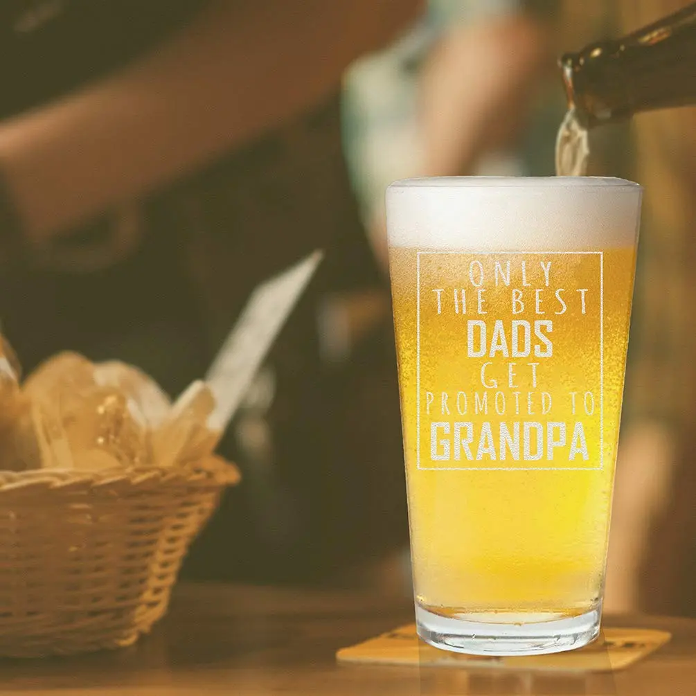 Veracco 16 oz (473 ml) Beer Pint Glass | Funny Grandpa Promotion Announcement Gift - view 4