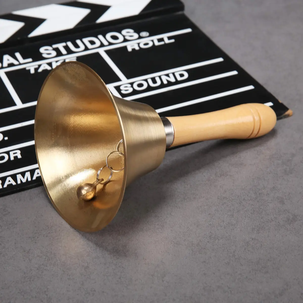 TDOCK Super Loud Solid Brass Hand Call Bell with Wooden Handle | 8 cm (3.15 inch) - view 5