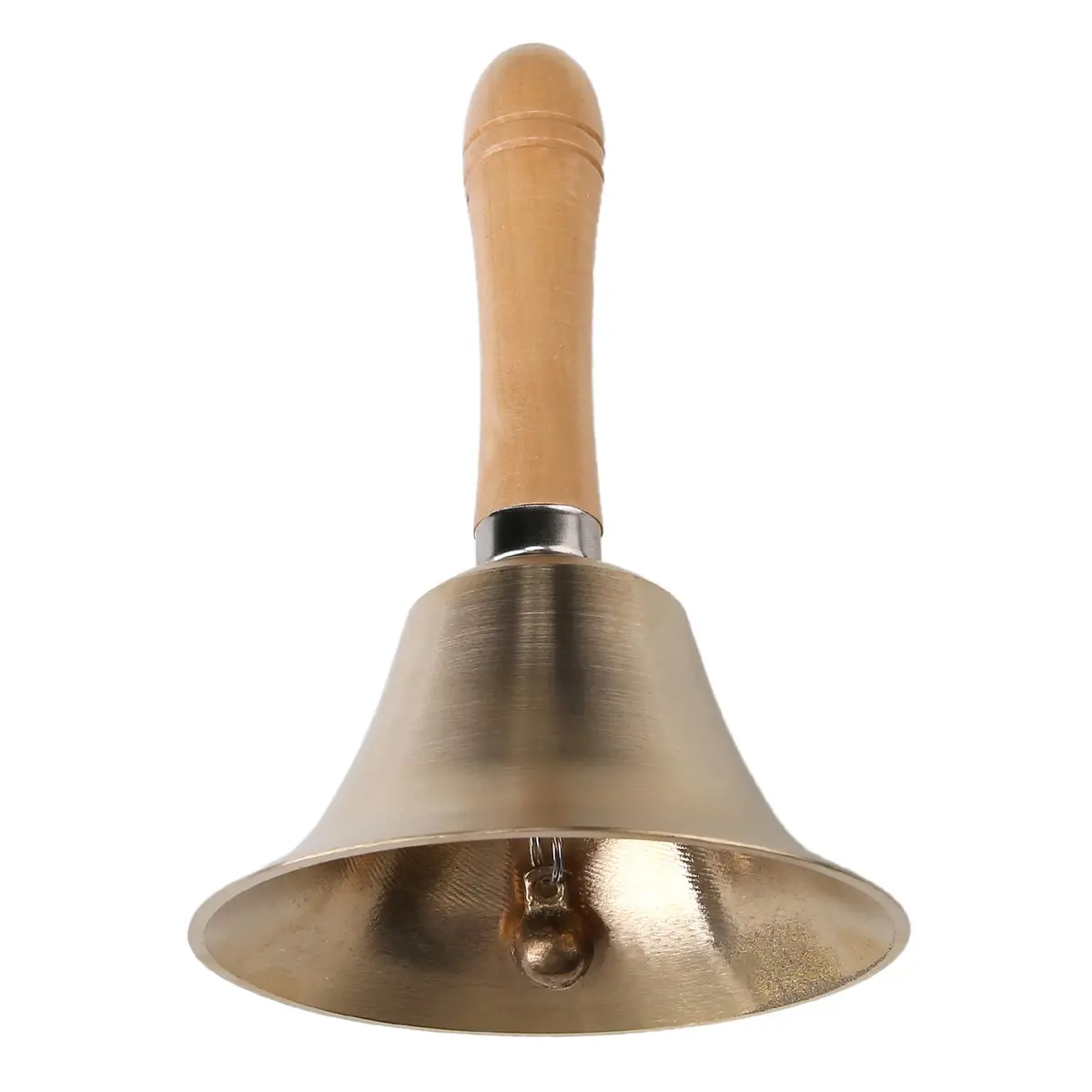 TDOCK Super Loud Solid Brass Hand Call Bell with Wooden Handle, 18.3 cm (7.2 inches) Height | Wedding, Prayer, Dinner, Service Bell - main product image