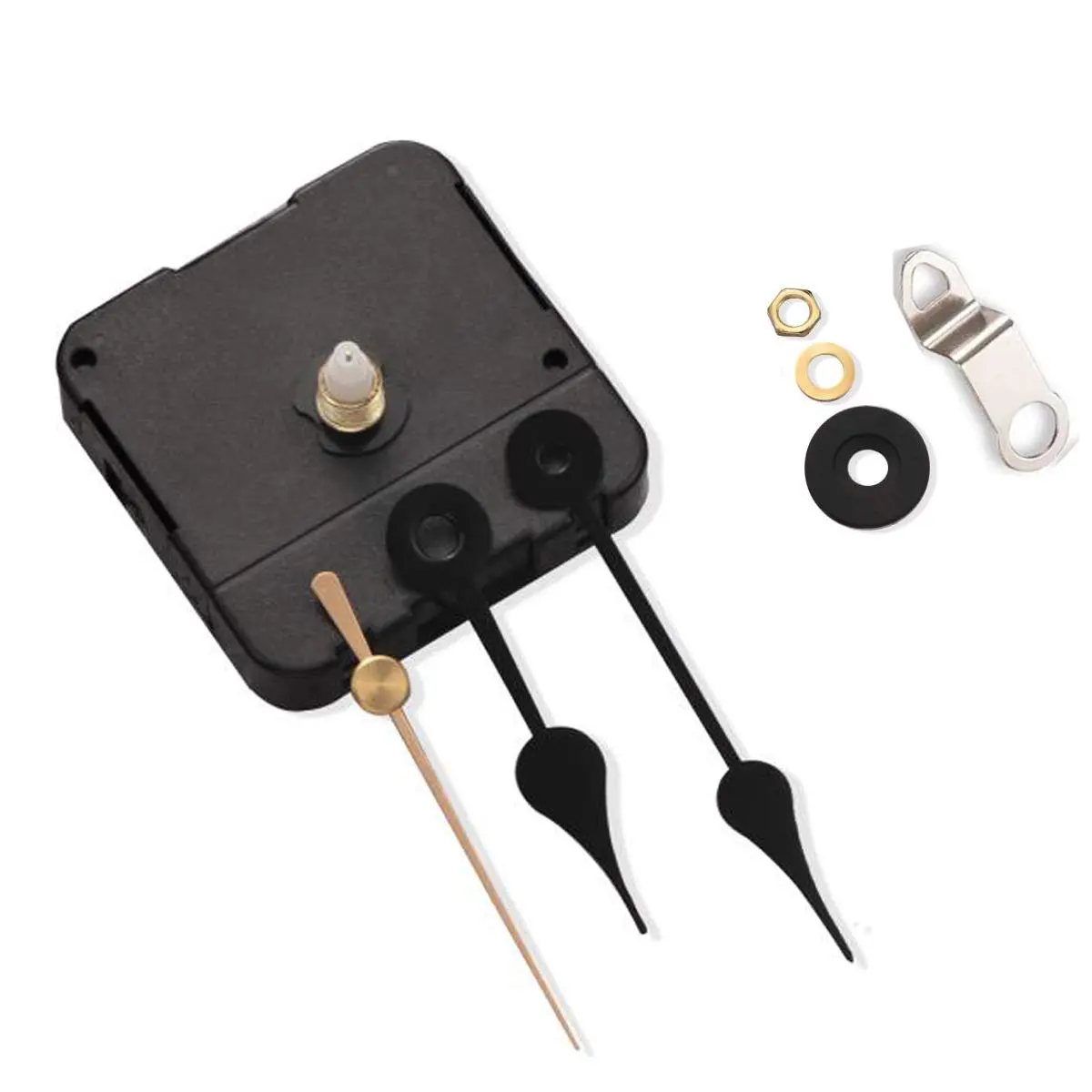 HILLHOME Clock Movement Kit with 5 Pairs of Short Hands | Silent Quartz Mechanism for DIY Repair (56x56x17mm, 1/2 Inch Shaft) - view 6