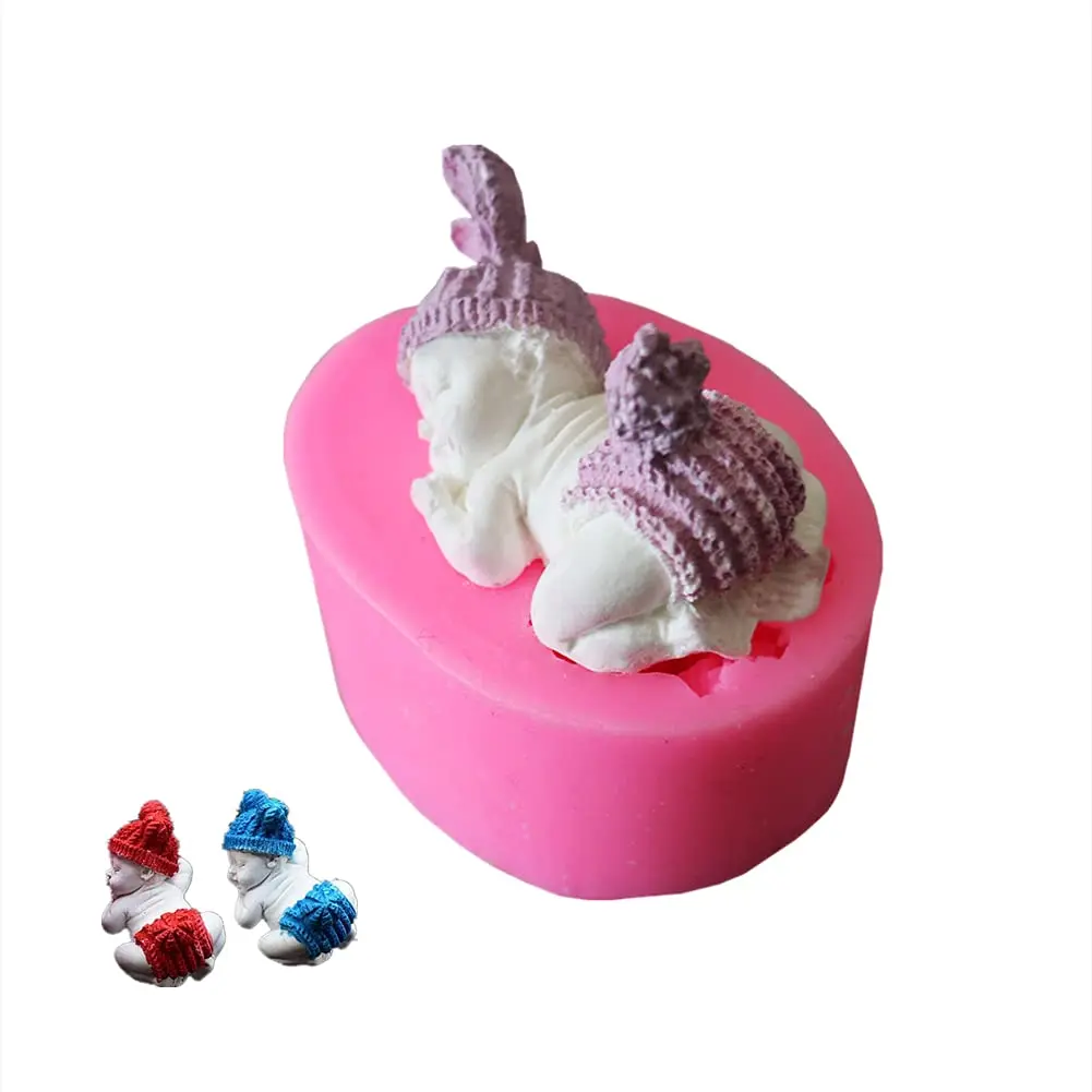 XLZSP 3D Cute Sleeping Baby Silicone Fondant Mold 124g (4.4oz) | DIY Cake Decorating Supplies for Mousse, Chocolate, Pudding - view 6