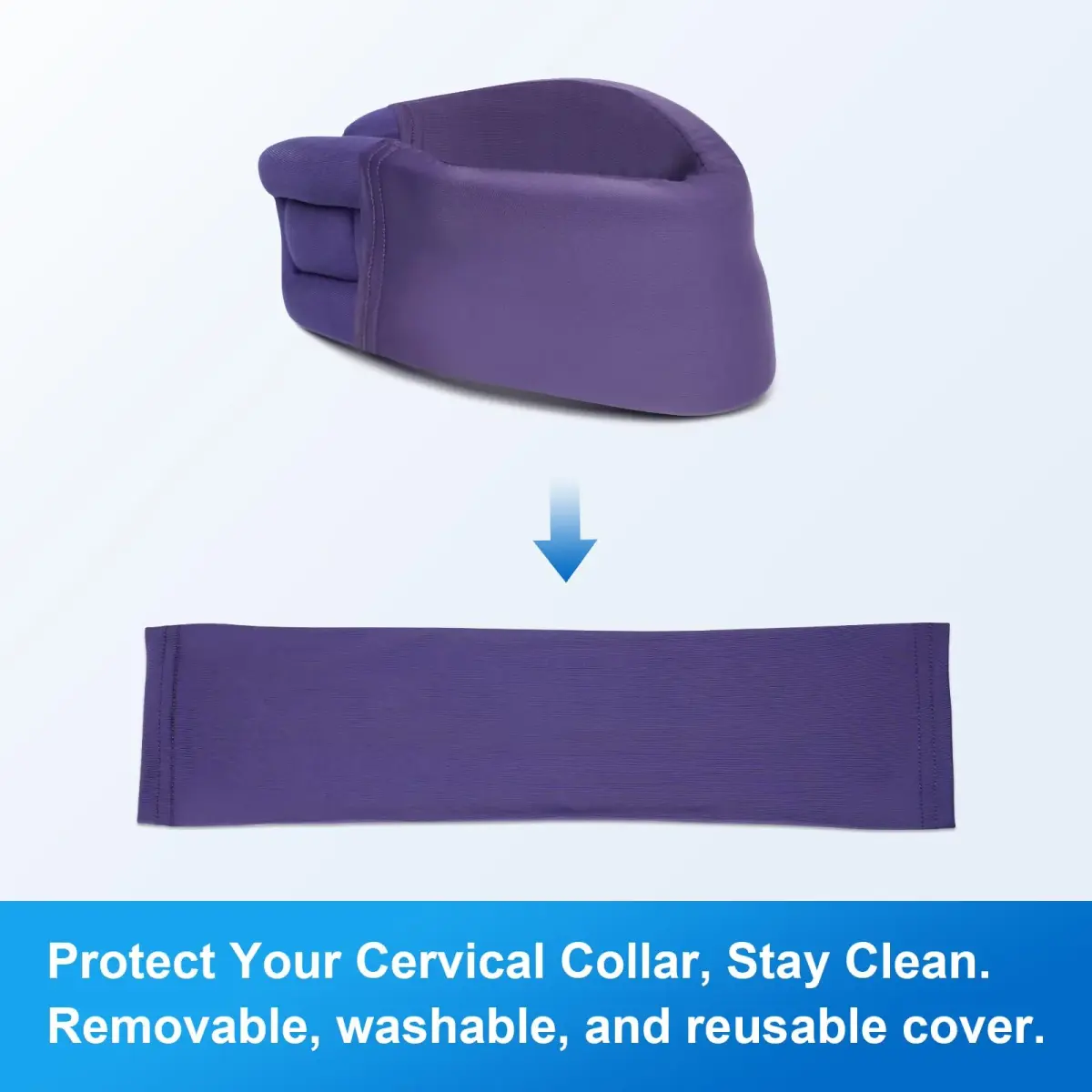 Velpeau Blue Cervical Collar Cover Sleeve for Neck Brace - Large (37cm / 14.5") | Breathable & Sweat-Absorbent - view 2
