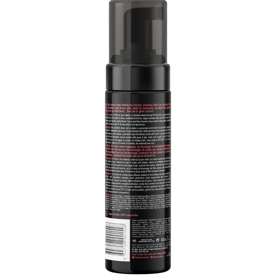 B.TAN Ultra Dark Self Tanner Mousse 197ml (6.7 Fl Oz) | 1 Hour Express Bronzing Fake Tan Foam - view 2