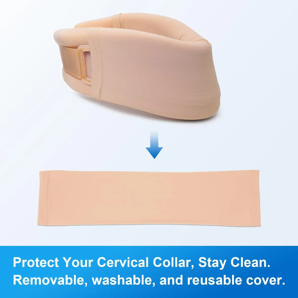 Velpeau Khaki Neck Brace Sleeve for Cervical Collar - X-Large, Breathable & Sweat-Absorbent - view 2