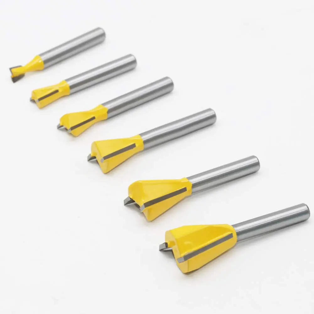 YAKAMOZ 6Pcs Dovetail Router Bit Set 1/4 Inch Shank | Wood Joints Cutter for Boxes & Drawers - view 8