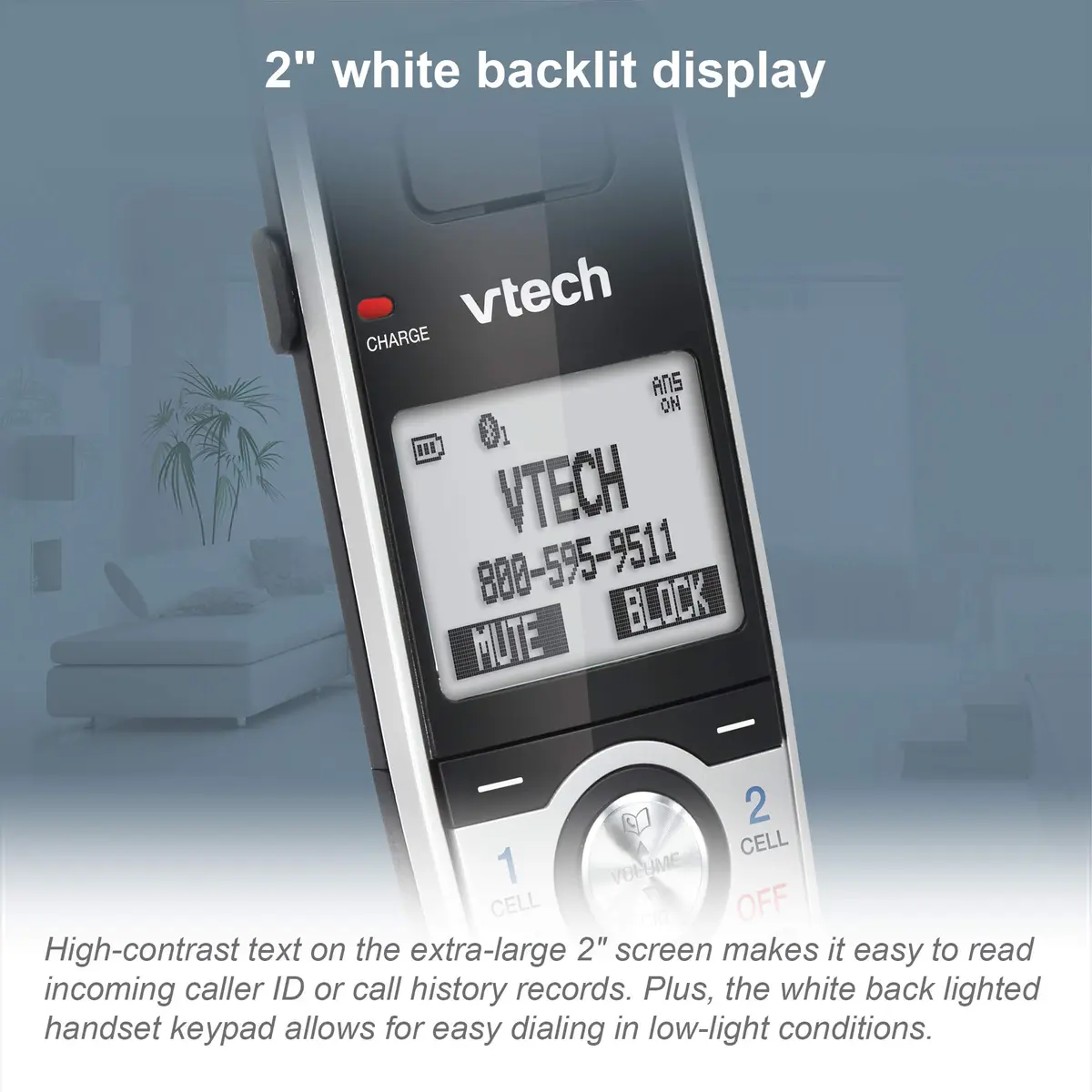 VTech IS8101 Accessory Handset for IS8151 Phones with Long Range up to 2300 Feet | Call Blocking & Connect to Cell - view 6