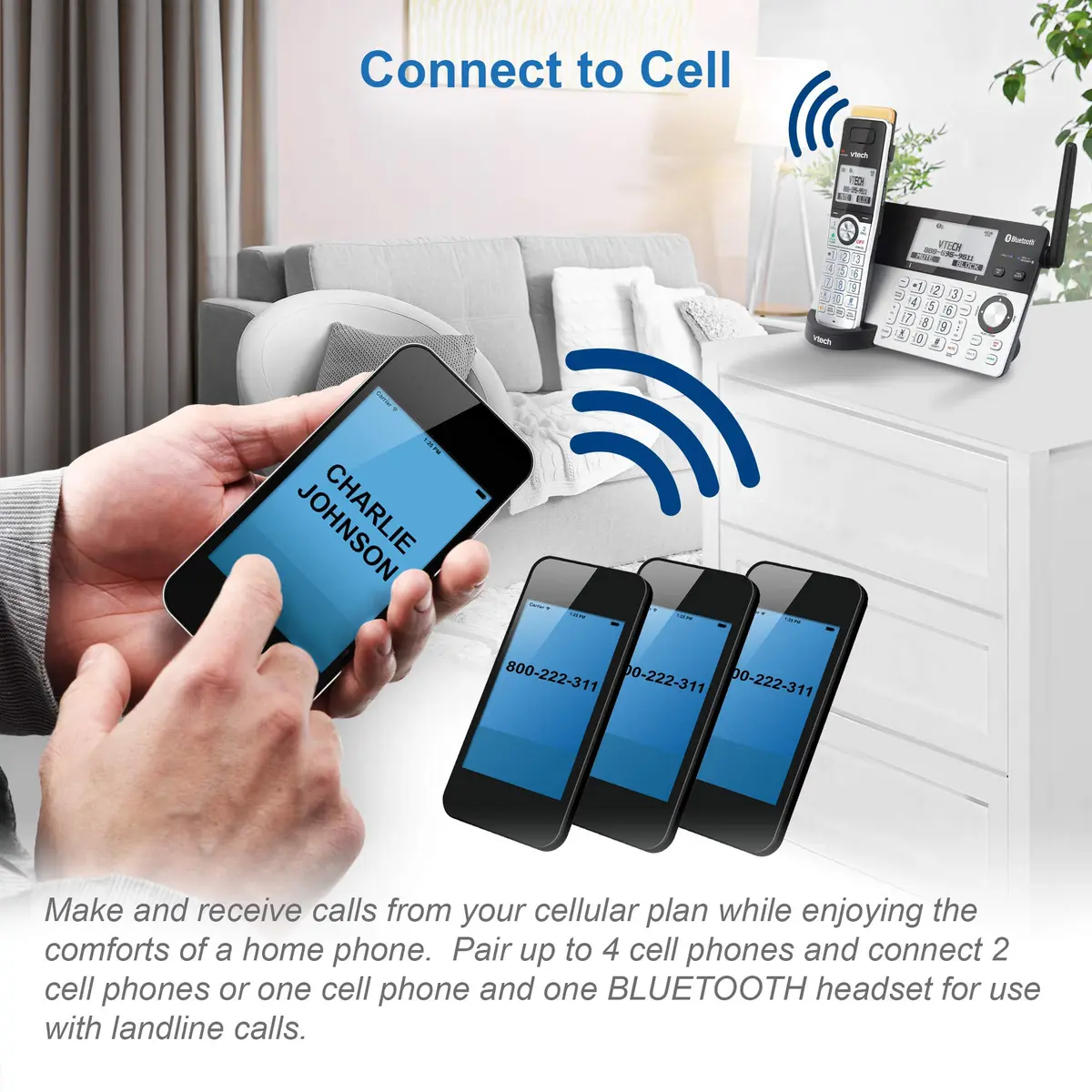 VTech IS8101 Accessory Handset for IS8151 Phones with Long Range up to 2300 Feet | Call Blocking & Connect to Cell - view 4