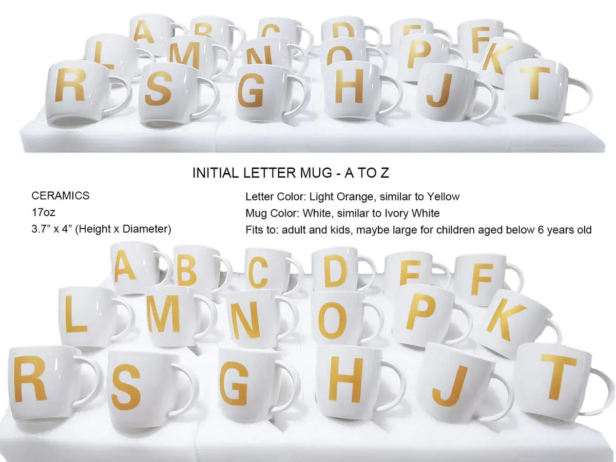 ZaH Alphabet Ceramic Coffee Mug 444ml (16 oz) | Initial Letter 'A' Mug for Women Men Boys Girls - view 4