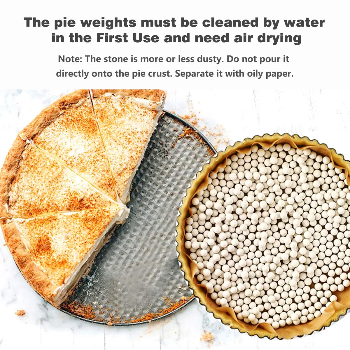 Hommtina Ceramic Pie Weights 2.2Lb | Reusable Baking Beans for Blind Baking in India - view 4