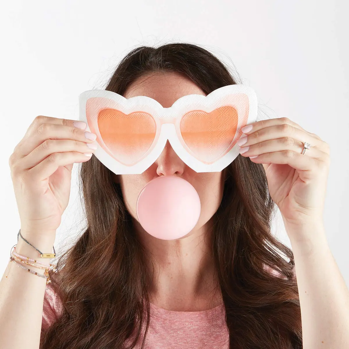 Santa Barbara Design Studio Sippin' Pretty Paper Napkins 7.5" x 3.5" Heart Glasses | Unique Cocktail Napkins for Happy Hour - view 2