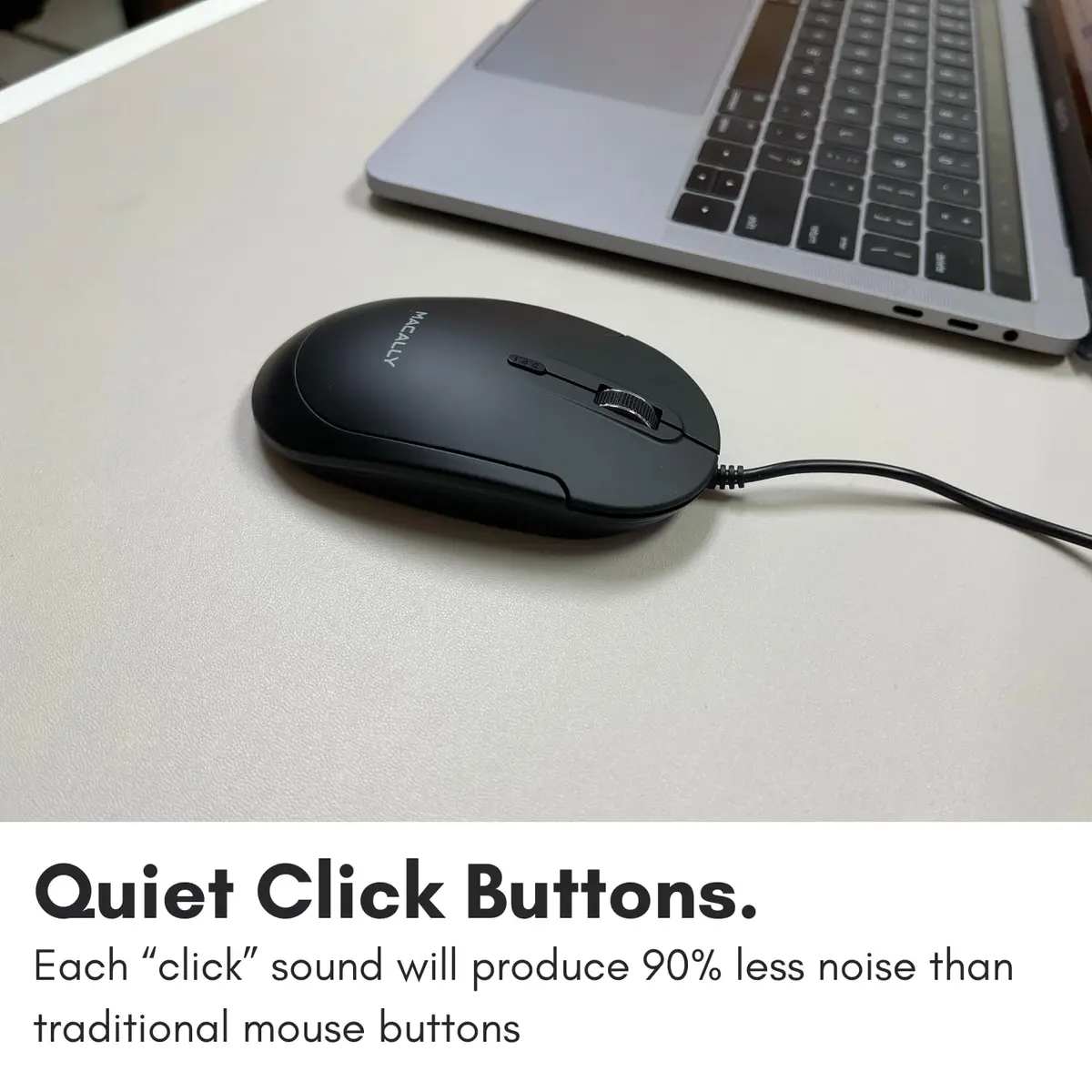 Macally Wired USB C Mouse for Mac and PC - Slim, Quiet, Reliable, 4 DPI Modes | Ambidextrous, Plug & Play (70-120c) - view 5