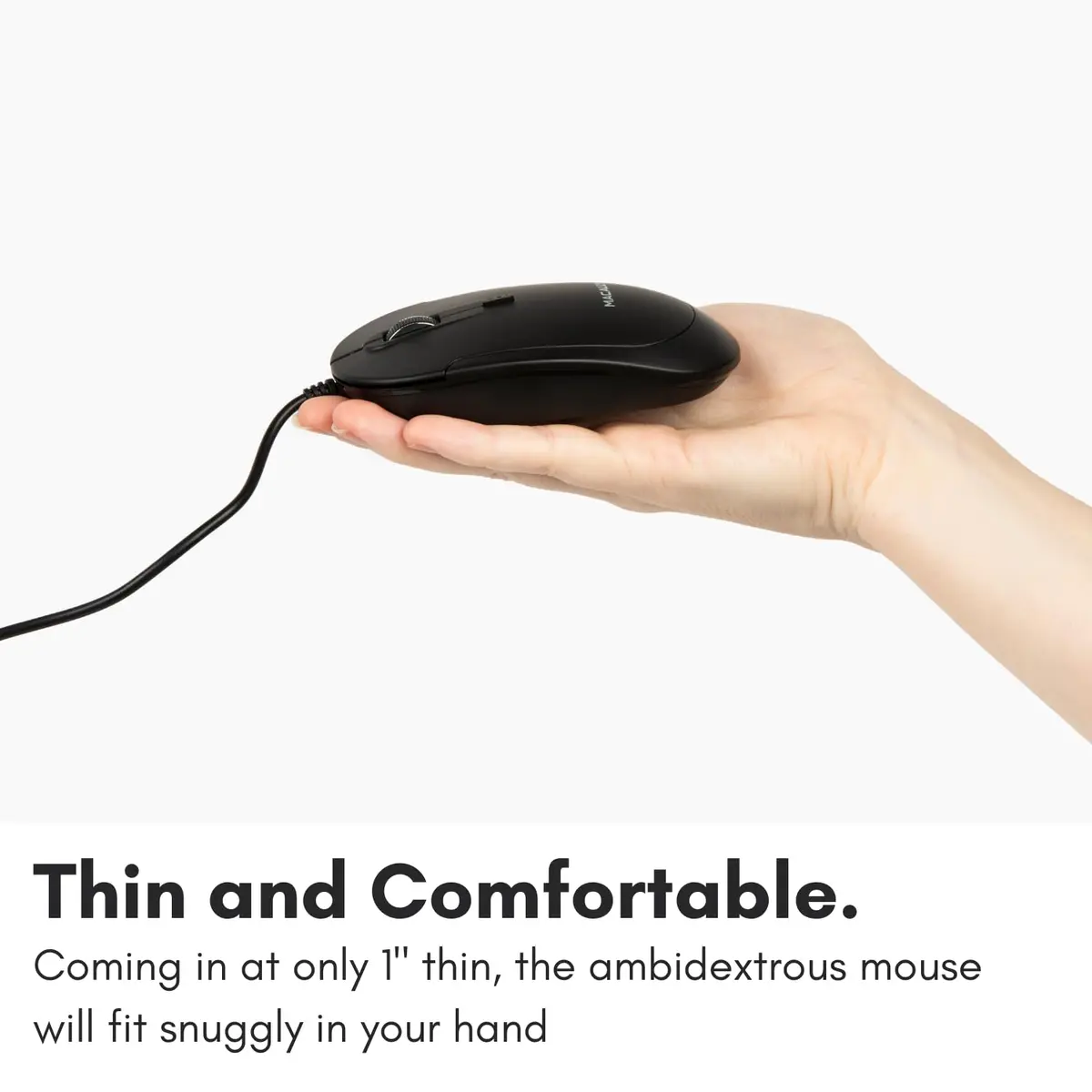 Macally Wired USB C Mouse for Mac and PC - Slim, Quiet, Reliable, 4 DPI Modes | Ambidextrous, Plug & Play (70-120c) - view 3